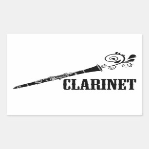 Clarinet Vector Swirl Design Sticker