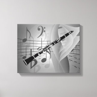 Clarinet with Musical Accents Canvas Print