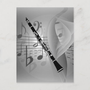 Clarinet with Musical Accents Postcard