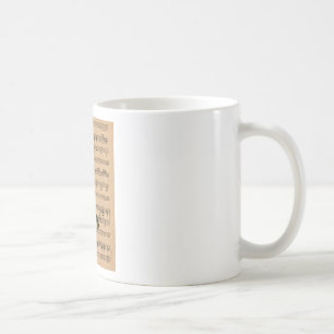 Clarinet With Sheet Music Background Coffee Mug