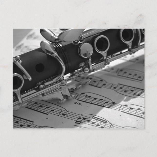 Clarinet with Sheet Music Postcard (Front)