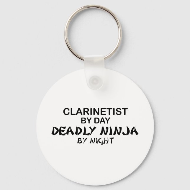 Clarinetist Deadly Ninja by Night Keychain (Front)