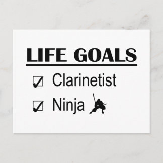 Clarinetist  Ninja Life Goals Postcard