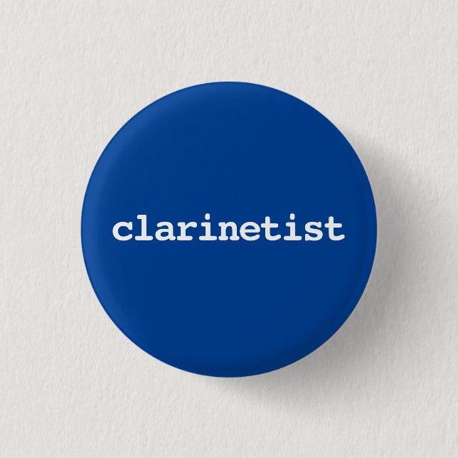 clarinetist typography Button (Front)