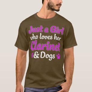 Clarinetist Women Girl Who Loves Clarinet and Dogs T-Shirt
