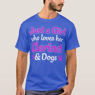 Clarinetist Women Girl Who Loves Clarinet and Dogs T-Shirt