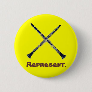 Clarinets Represent 2 Inch Round Button