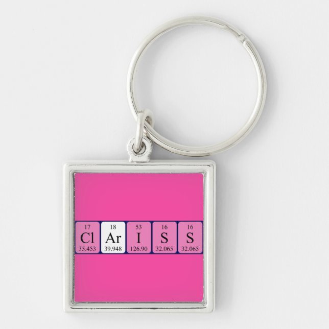 Clariss periodic table name keyring (Front)