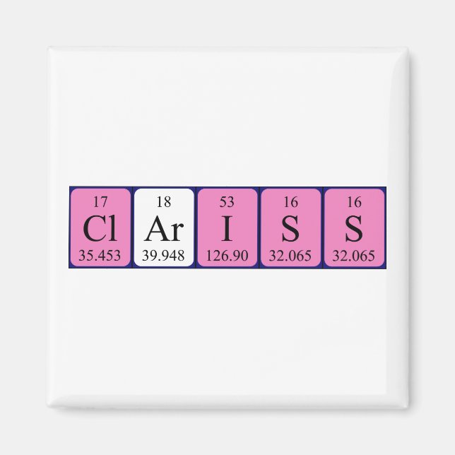 Clariss periodic table name magnet (Front)