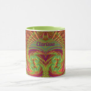 CLARISSA~ Zany ~ Bright Orange, Yellow and Purple  Mug