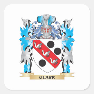 Clark Coat of Arms - Family Crest Square Sticker