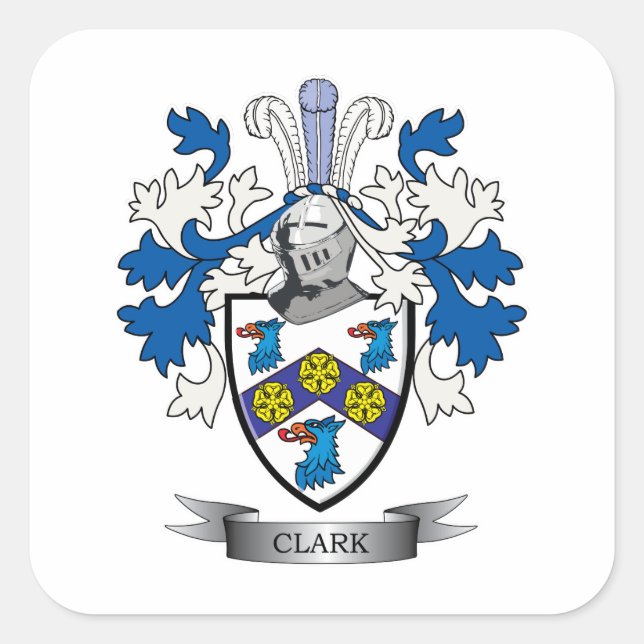 Clark Coat of Arms Square Sticker (Front)