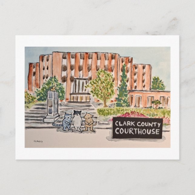 Clark County Courthouse Holiday Postcard (Front)
