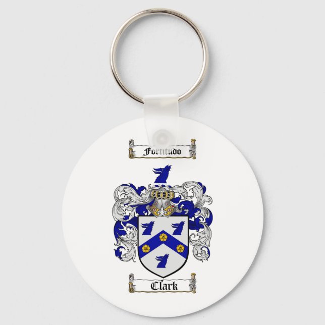 CLARK FAMILY CREST -  CLARK COAT OF ARMS KEYCHAIN (Front)