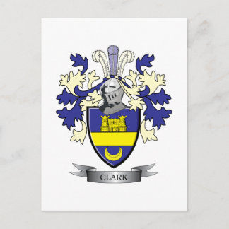 Clark Family Crest Coat of Arms Postcard