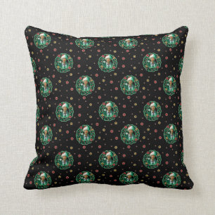 Clark Griswold Christmas Wreath Pattern Throw Pillow