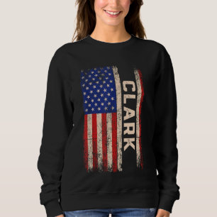 Clark Last Name Shirt Clark Name American Flag