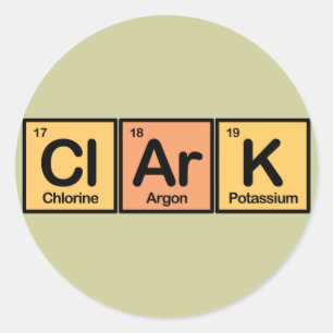 Clark made of Elements Classic Round Sticker