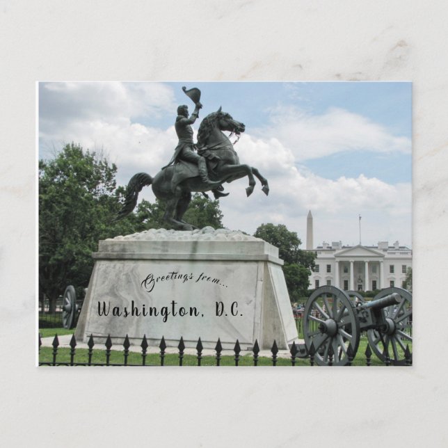 Clark Mills Andrew Jackson Lafayette Sq Washington Postcard (Front)