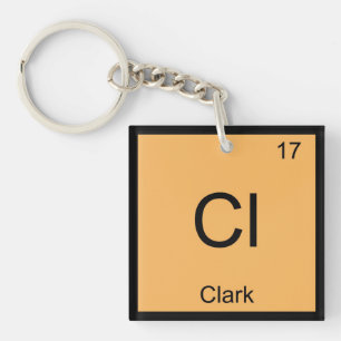 Clark Name Chemistry Element Periodic Table Keychain