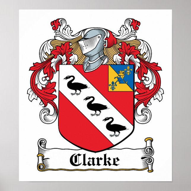 Clarke Family Crest Poster (Front)