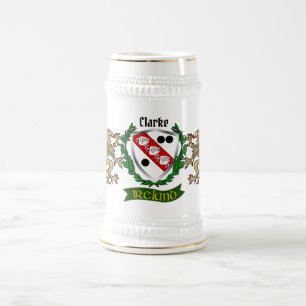 Clarke Irish Shield Personalized Beer Stein