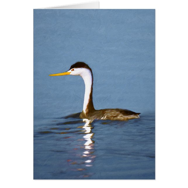 Clark's Grebe Painting - Art original pour les ois (Devant)