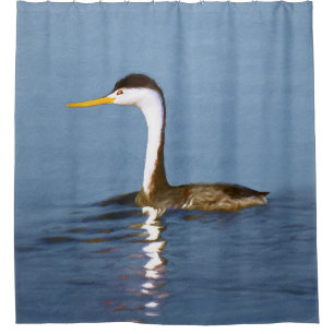 Clark's Grebe Painting - Original Bird Art