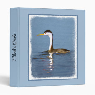 Clark's Grebe Painting - Original Bird Art Binder