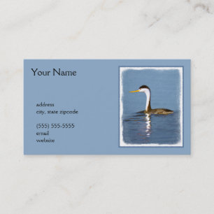Clark's Grebe Painting - Original Bird Art Business Card