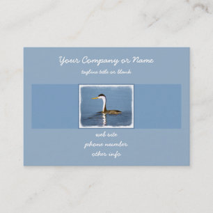 Clark's Grebe Painting - Original Bird Art Business Card
