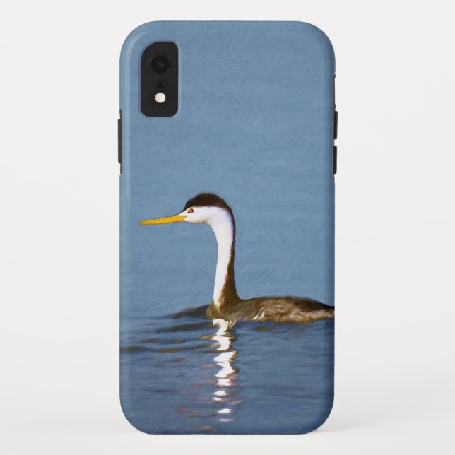 Clark's Grebe Painting - Original Bird Art Case-Mate iPhone Case (Back)
