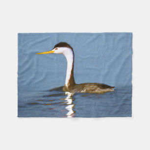Clark's Grebe Painting - Original Bird Art Fleece Blanket