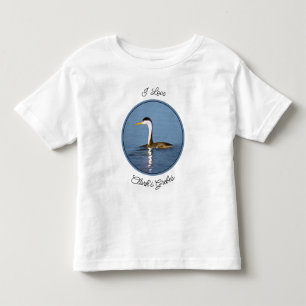 Clark's Grebe Painting - Original Bird Art Toddler T-shirt
