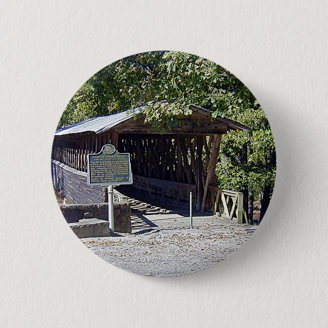 Clarkson Covered Bridge Alabama  2 Inch Round Button (Front)