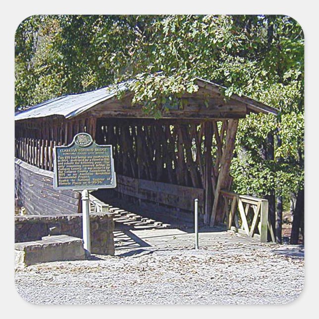 Clarkson Covered Bridge Alabama  Square Sticker (Front)
