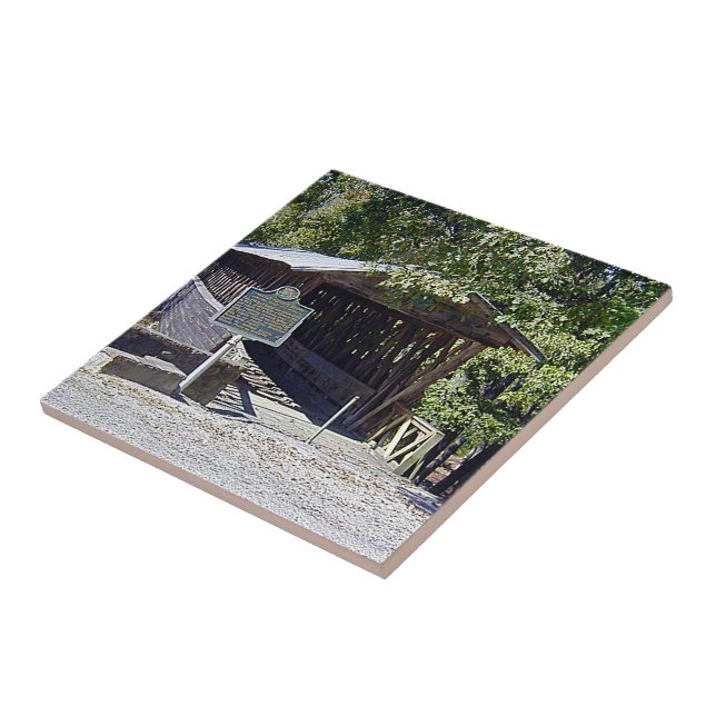 Clarkson Covered Bridge Alabama  Tile (Side)