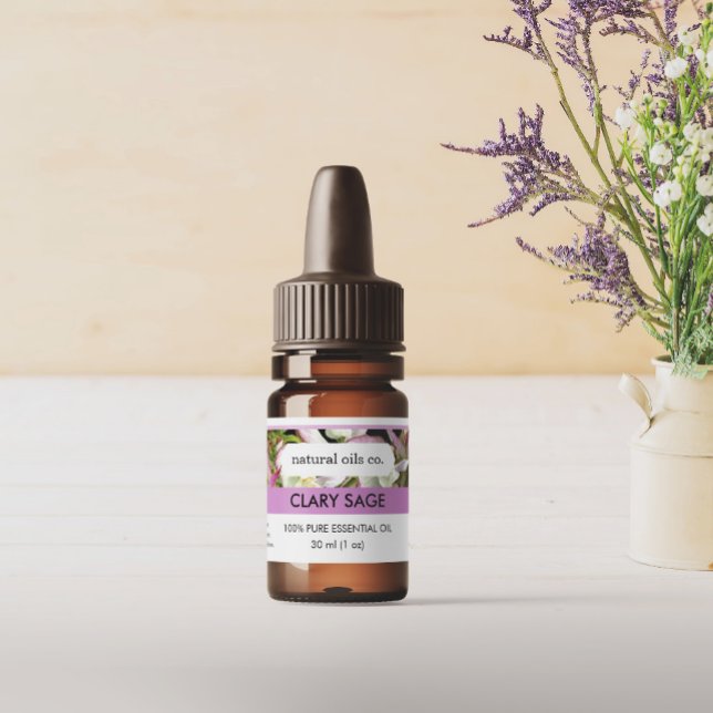Clary Sage Huiles Essentielles Étiquette de boutei (Créateur téléchargé)