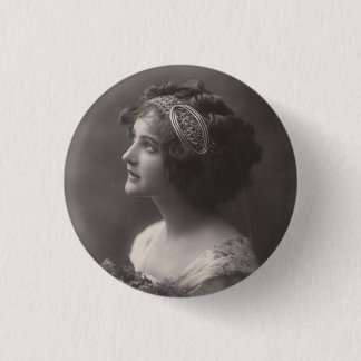 Clasp plates vintage lady 1 inch round button