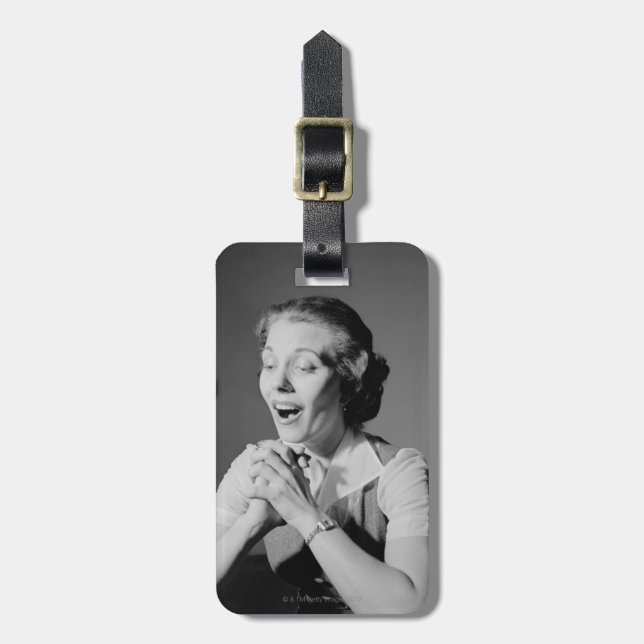 Clasped Hands Luggage Tag (Front Vertical)