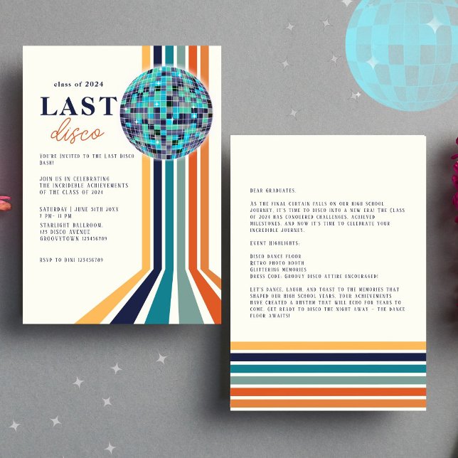 Class 0f 2024 Last Dance Retro Graduation Party Invitation (Creator Uploaded)