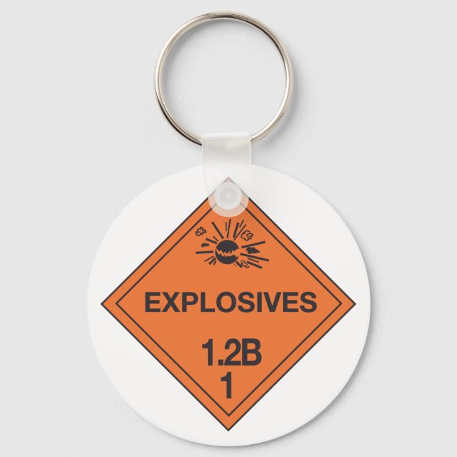 Class 1.1L Explosives Hazard Sign Keychain (Front)