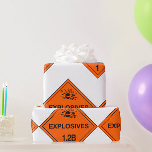 Class 1.1L Explosives Hazard Sign Wrapping Paper