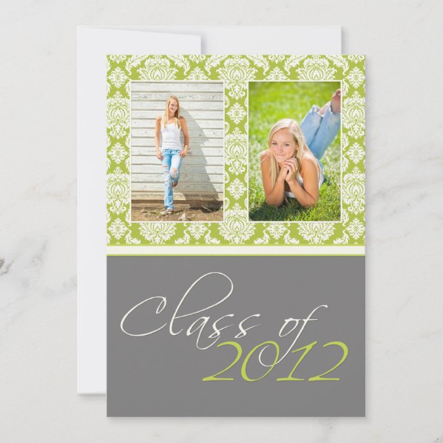 Class 2012 Damask Graduation SCROLL DOWN for 2013 Invitation (Front)