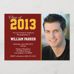 Class 2013 Graduation Maroon and Gold Invitation