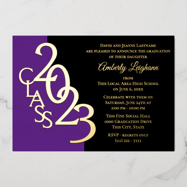 Class 2023 Graduation Foil Invitation (Front)