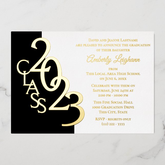 Class 2023 Graduation Foil Invitation (Front)