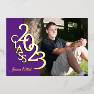 Class 2023 Photo Graduation Purple and Gold