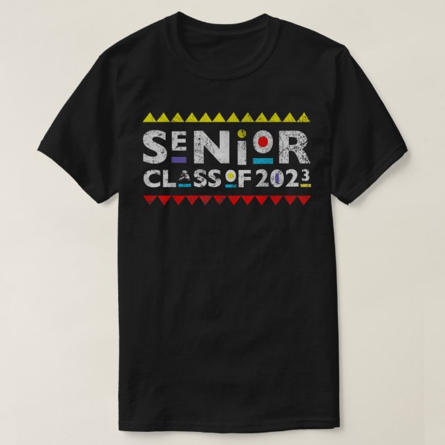 Class 2023 Senior Year 90s TV Culture Distressed G T-Shirt (Design Front)