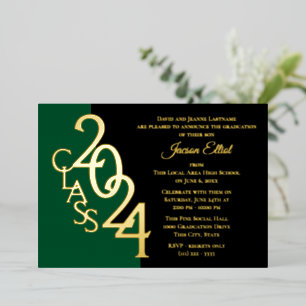 Class 2024 Graduation Gold Foil with Colour Option
